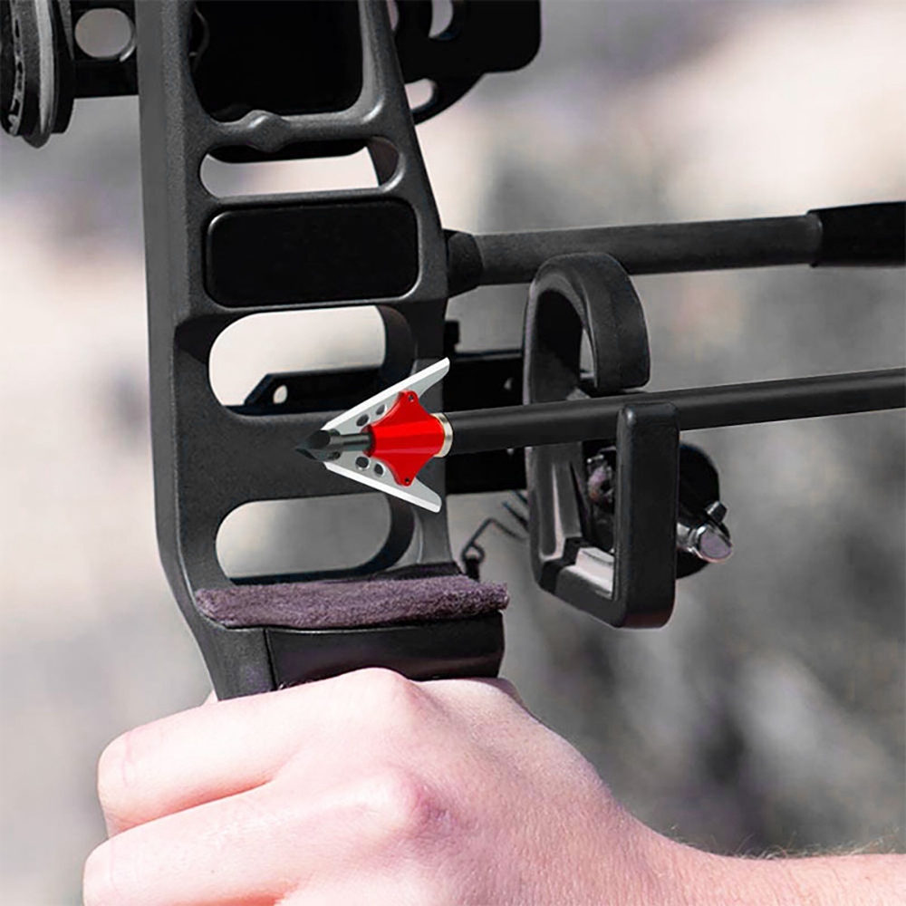Hunting Bow Compound - 【LAGERBESTAND】6 Stück Jagd-Broadheads mit 2 Feder-Schiebe-Klingen,