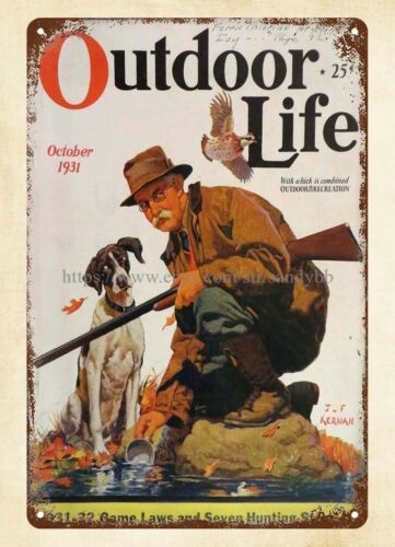 Hunting Quail - Hausinterieur 1931 OUTDOOR LIFE Magazin-Cover Wachteljagdhund