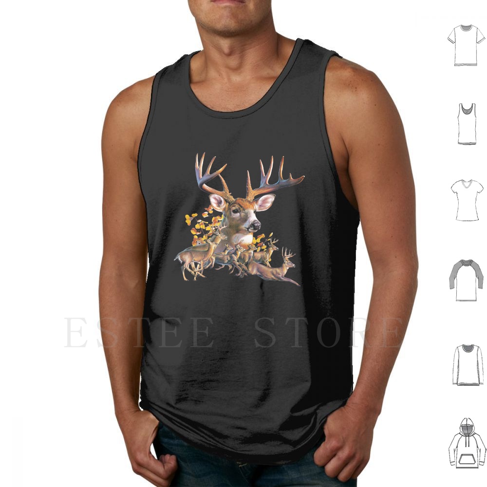 Wildman Hunting & Outdoor Price List - Hirsch-Collage-Tanktops, ärmellose Weste, Hirsch-Collage, Geweih, Weißhirsch,
