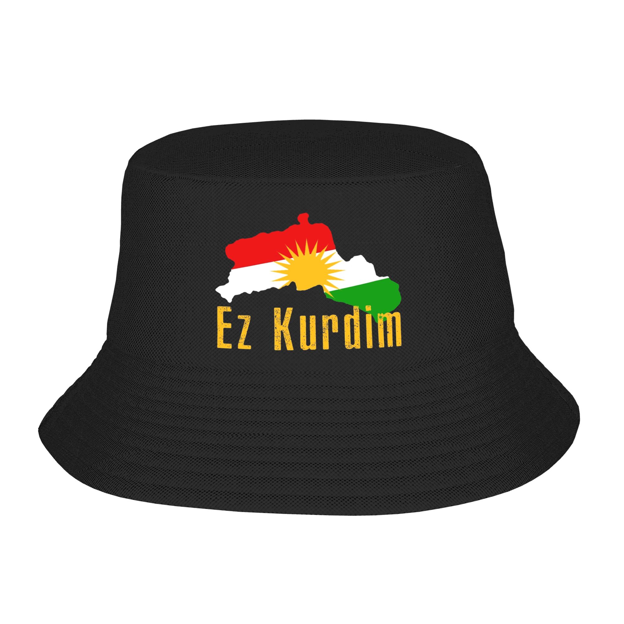 Outdoor Hunting Maps - Kurdistan-Flaggenkarte Bucket Hat Hawaii Fisherman Caps